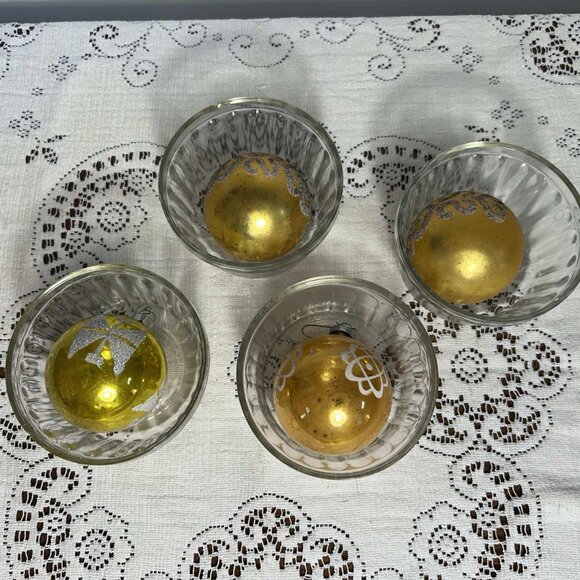 MCM Shiny Brite gold & glitter ornaments - Picture 3 of 10